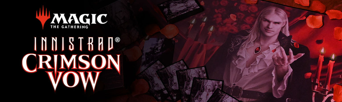 crimson vow card sleeves Magic: The Gathering - Innistrad 100ct V4 Featuring Runo Stromkirk Matte Crimson back Ultra Pro: MTG - Innistrad