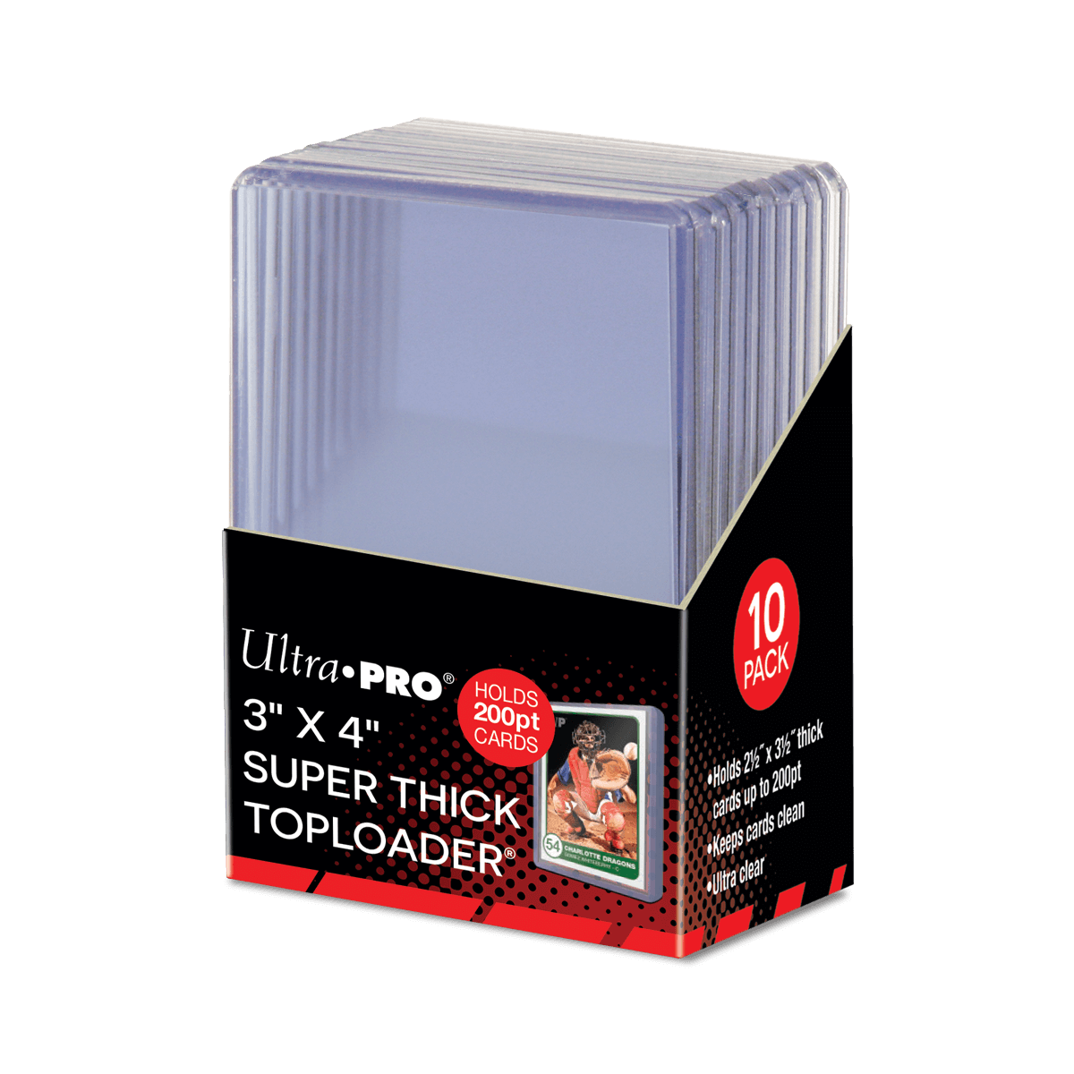 3 x 4 Super Thick 200PT Toploaders (10ct)