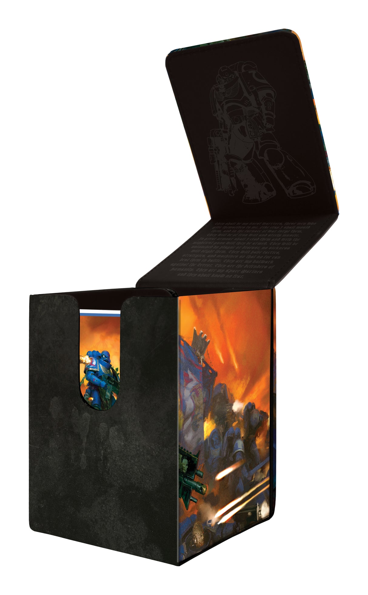 Space Marines - Adeptus Astartes Alcove Flip Deck Box® for Warhammer 40,000 Open | Ultra PRO International