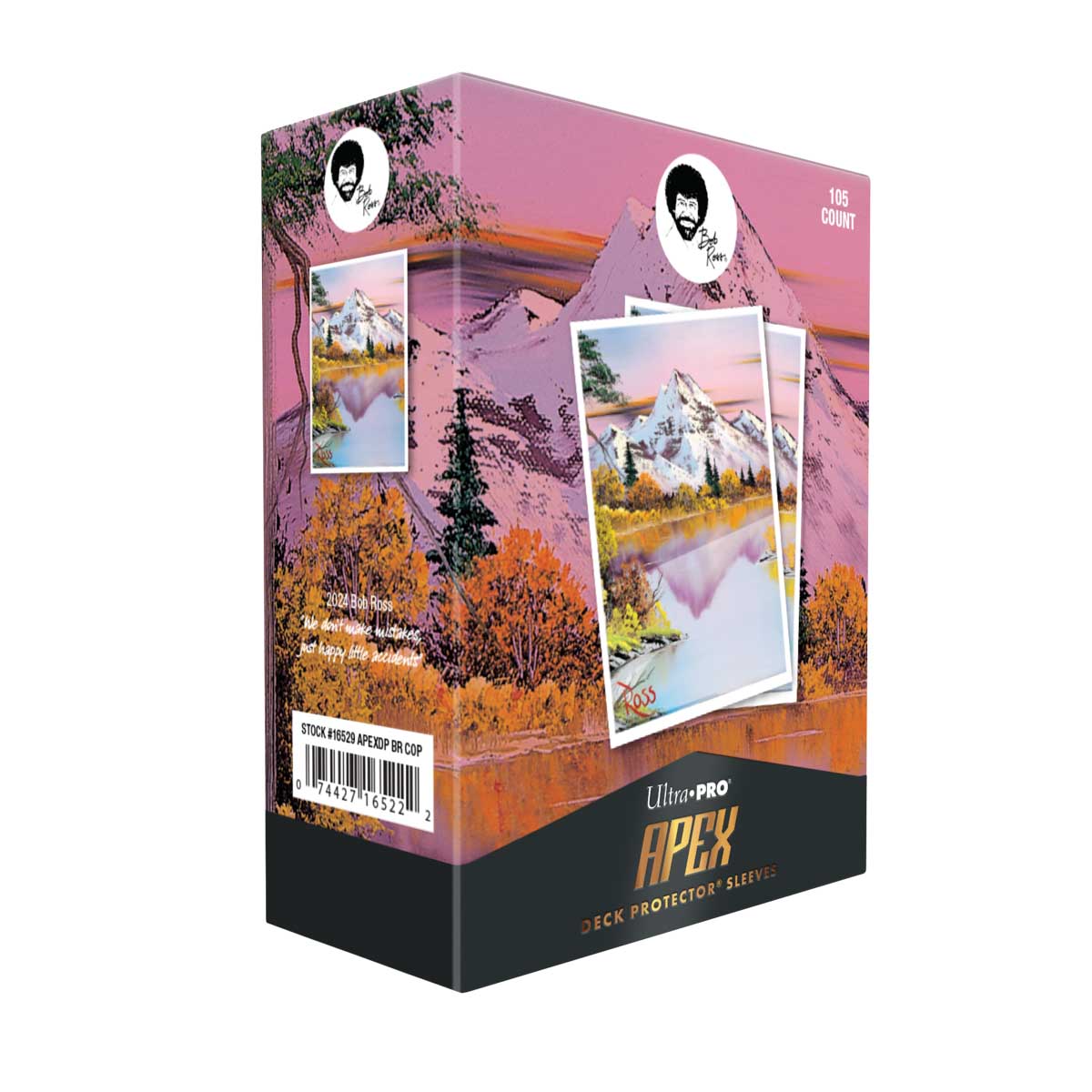 Bob Ross Mighty Mountain Lake 105ct APEX™ Deck Protector Sleeves | Ultra PRO International