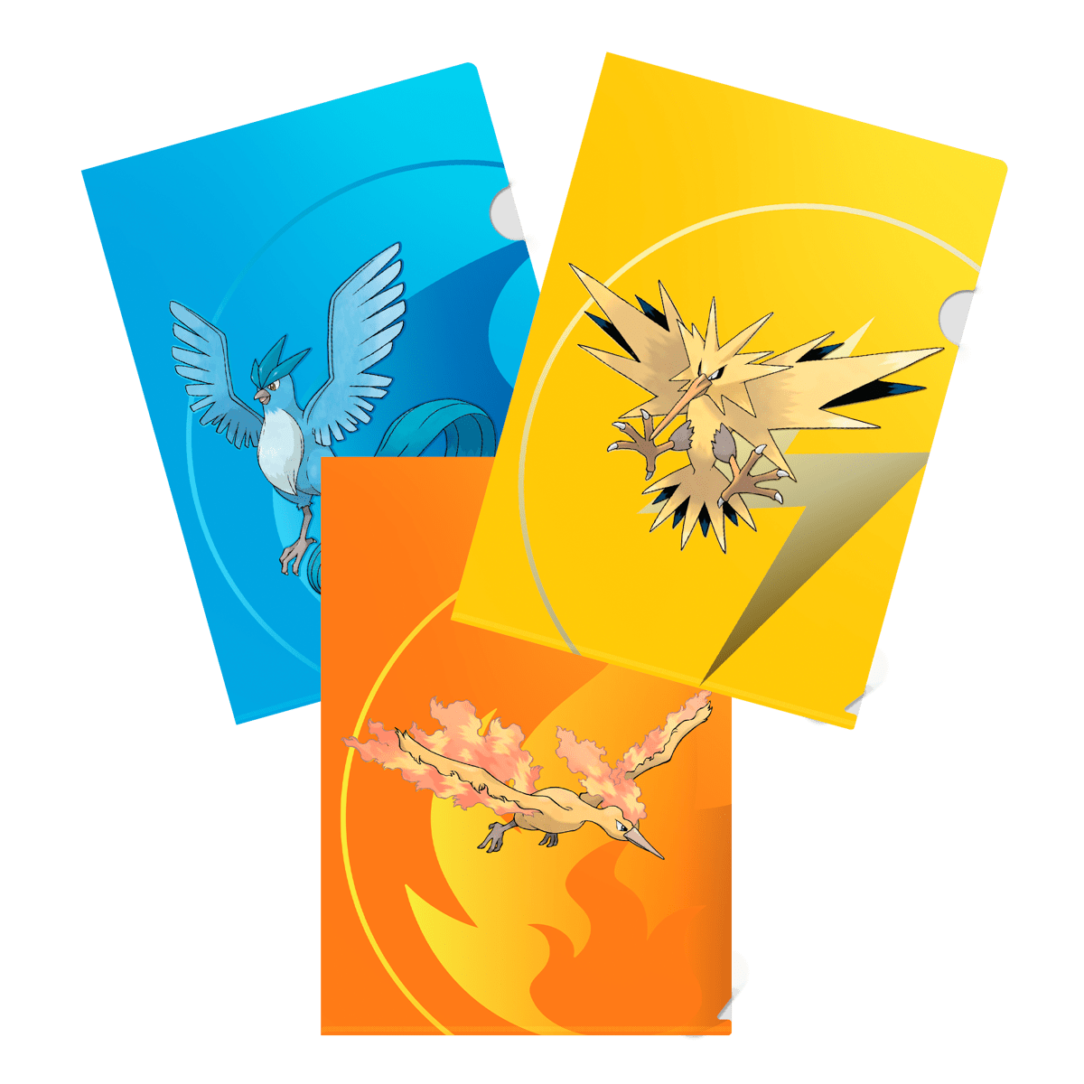 Pokémon Tournament Folios featuring Articuno, Zapdos, and Moltres