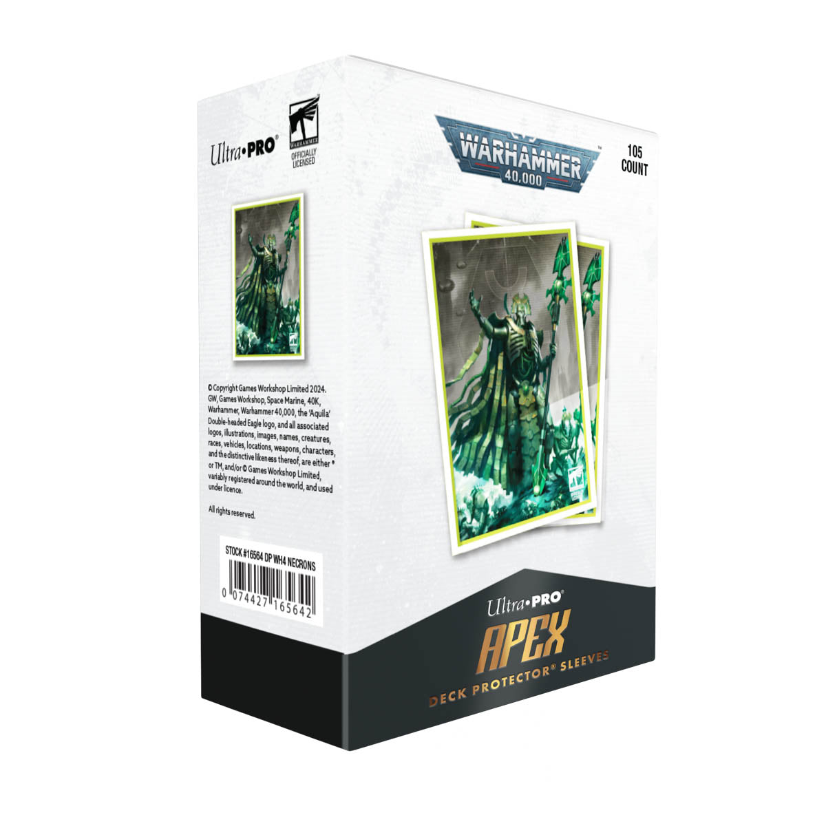 Necrons 105ct APEX™ Deck Protector Sleeves for Warhammer 40,000 Angle | Ultra PRO International