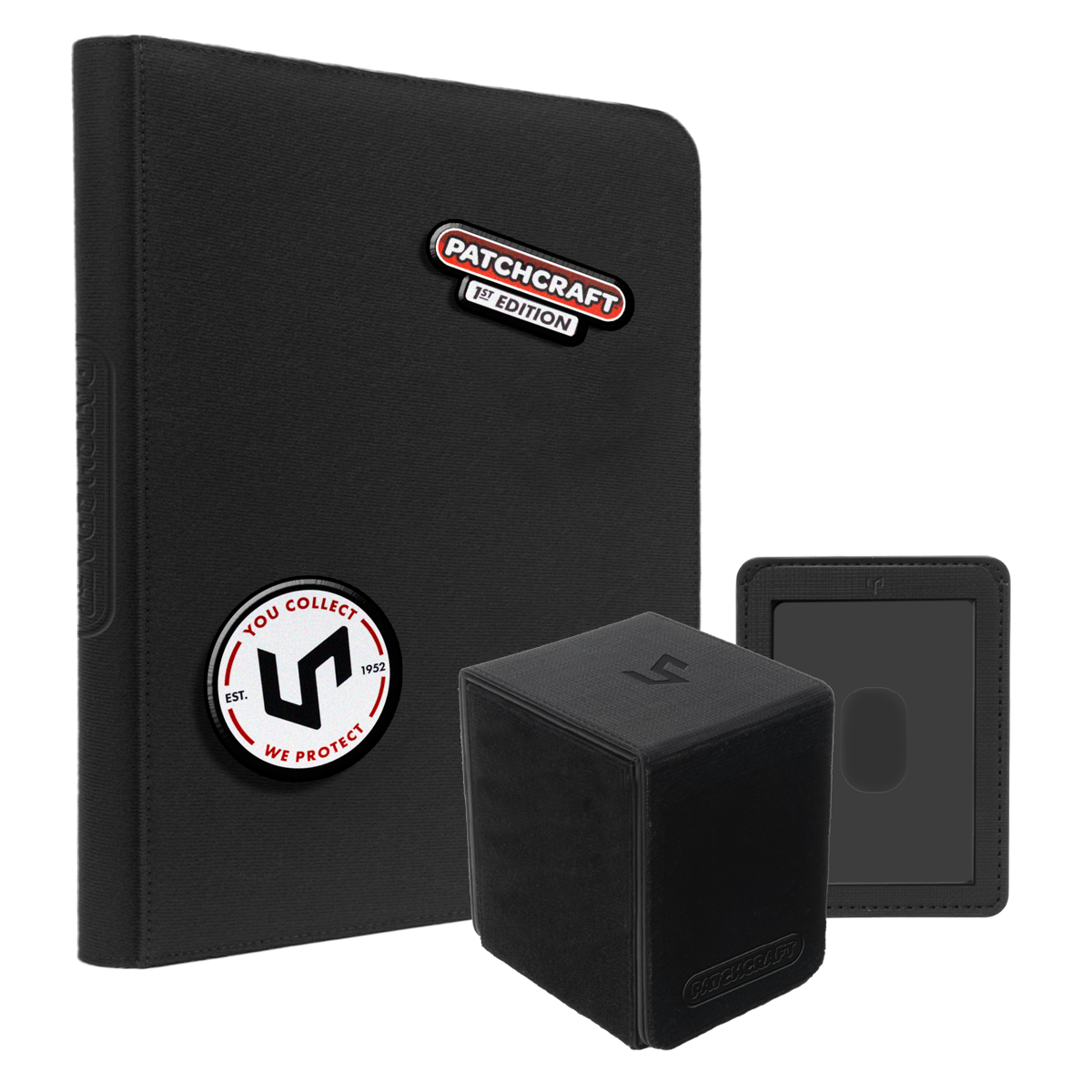 PATCHCRAFT™ Zippered 9-Pocket PRO-BINDER® & ALCOVE® Flip DECK BOX® Black Bundle