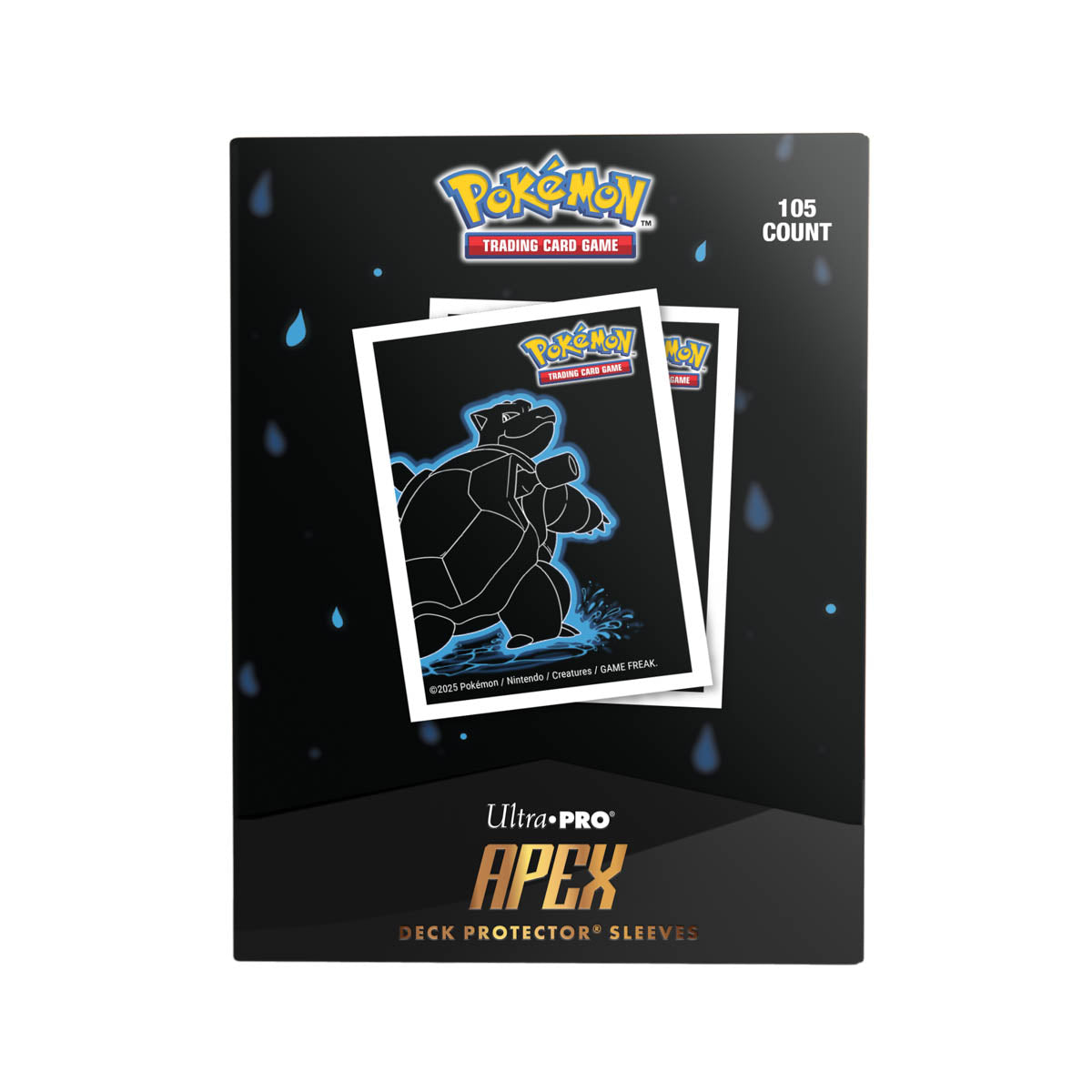 Neon Kanto 105ct APEX Deck Protector® Sleeves Blastoise for Pokémon Front | Ultra PRO International