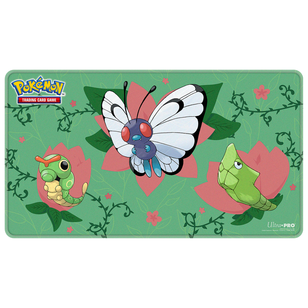 pokemon card game mat Caterpie Evolutions Stitched Playmat for the Pokémon Trading Card Game