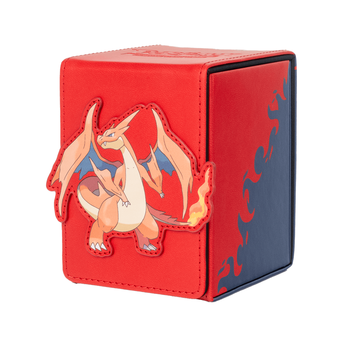Mega Charizard Y ALCOVE® Flip DECK BOX® for the Pokémon Trading Card Game - Angle | Ultra PRO