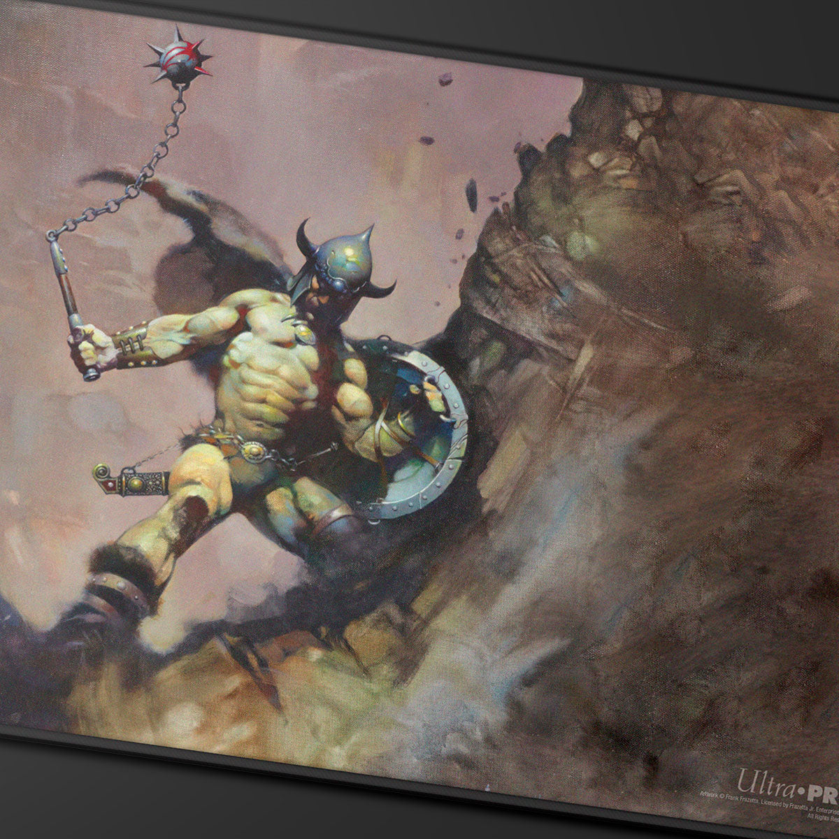 Artist Spotlight: Frank Frazetta - "Warrior with Ball and Chain" Black Stitched Playmat