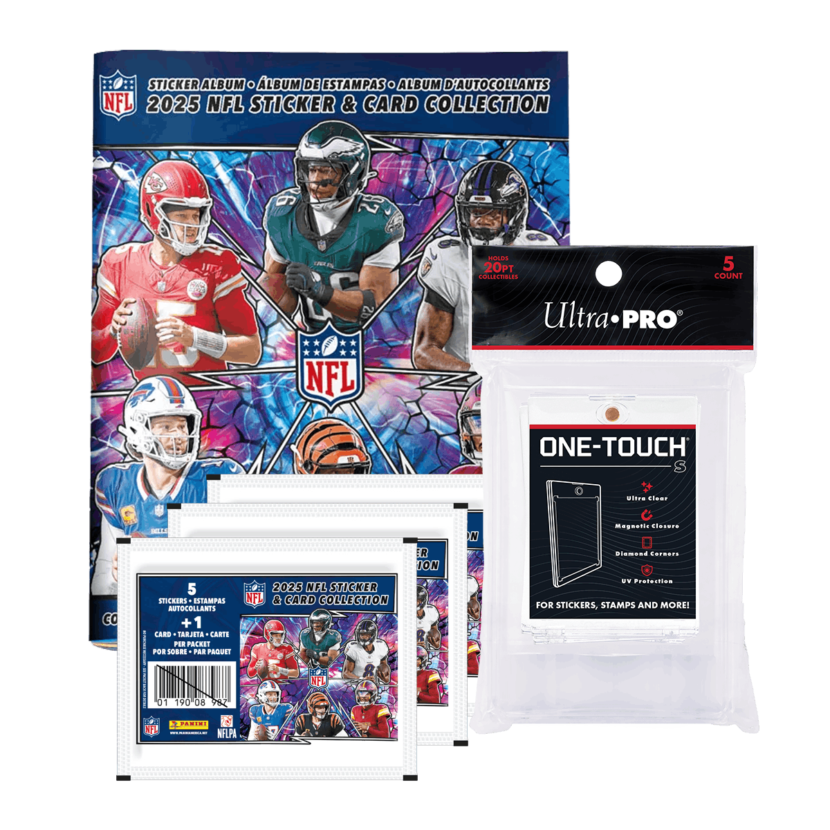 2025 Panini NFL Sticker Album Pack ONE-TOUCH® S Bundle