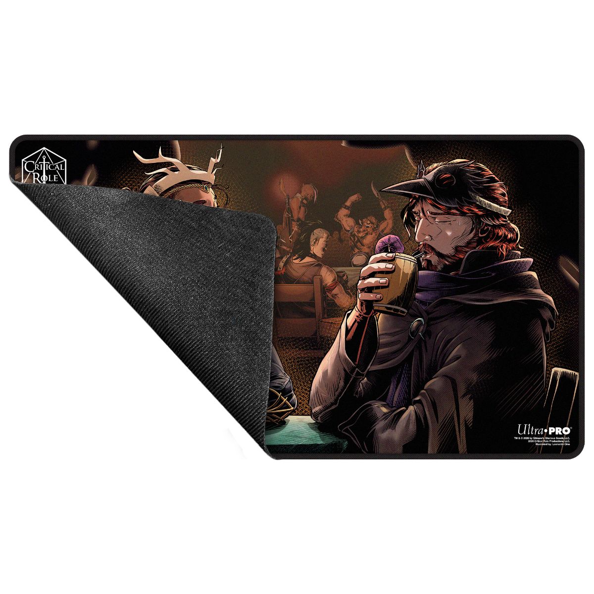 Critical Role: The Mighty Nein - Illustrated: Beauregard Lionett & Caleb Widogast Black-Stitched Playmat for Tabletop Gaming - Rubber | Ultra PRO