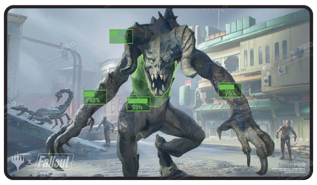 Fallout V.A.T.S. Black Stitched Standard Gaming Playmat for Magic: The Gathering | Ultra PRO International Fallout V.A.T.S. Black Stitched Standard Gaming Playmat for Magic: The Gathering | Ultra PRO International