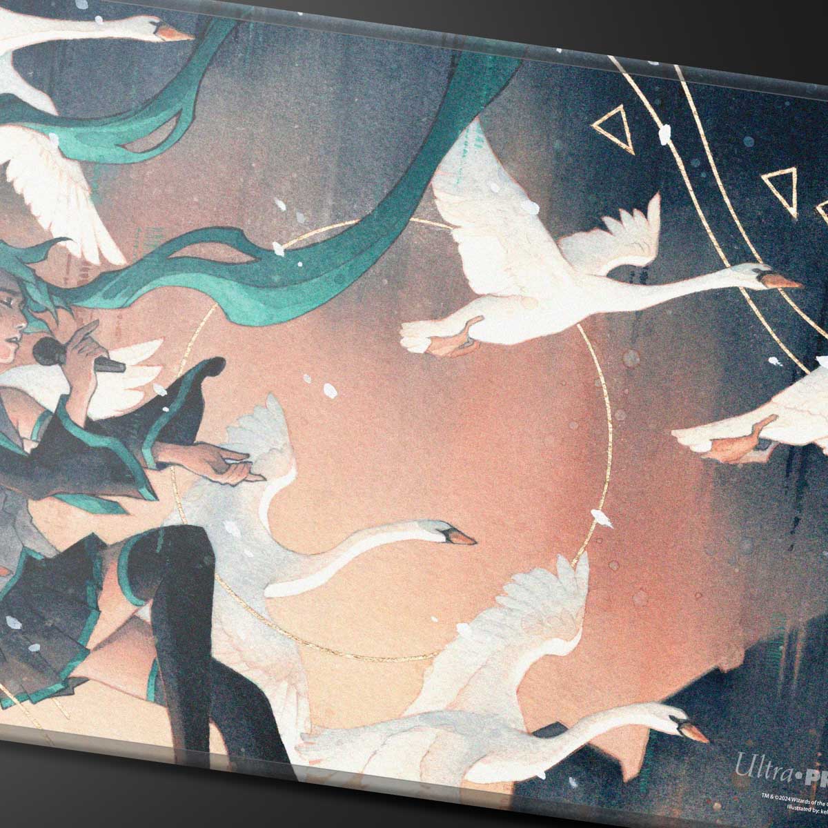Hatsune Miku Retrospective - Secret Lair Sale 9- Stitched Edge Playmat for Magic: The Gathering - (Winter) Swan Song Art | Ultra PRO International