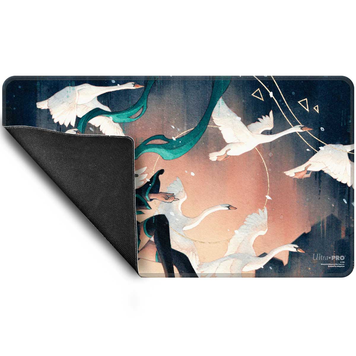 Hatsune Miku Retrospective - Secret Lair Sale 9- Stitched Edge Playmat for Magic: The Gathering - (Winter) Swan Song Back | Ultra PRO International