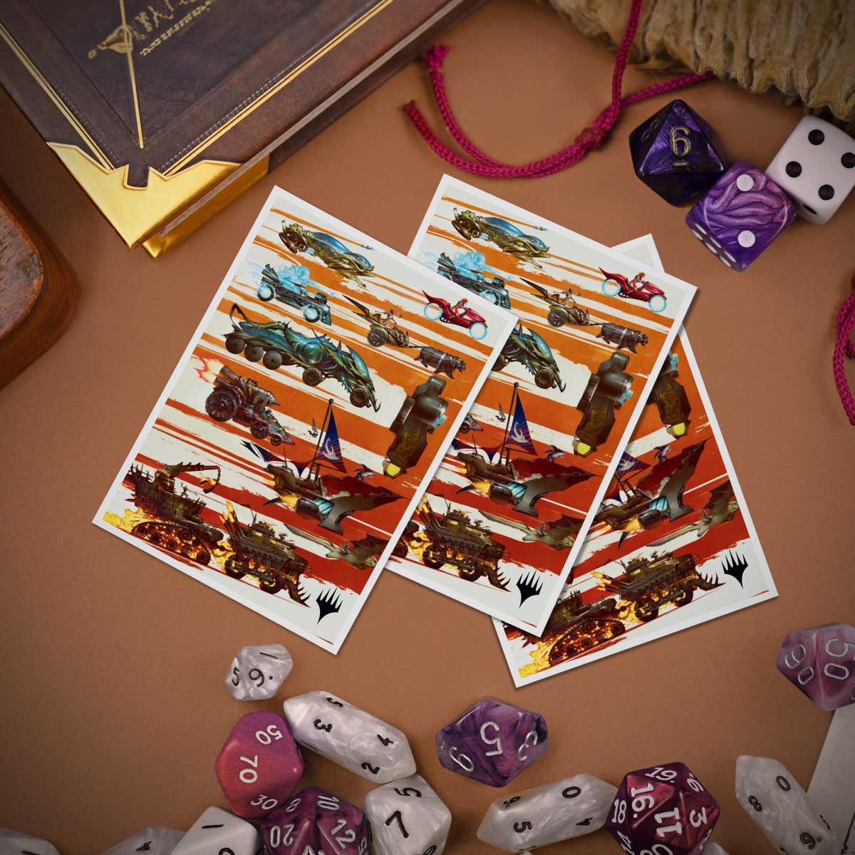 Aetherdrift Finish Line Bundle Key Art 105ct APEX™ Deck Protector Sleeves for Magic: The Gathering Lifestyle | Ultra PRO International