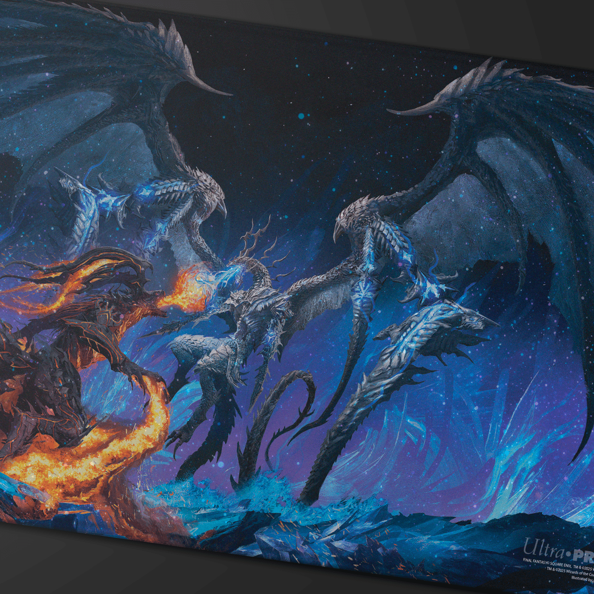 Magic: The Gathering®—FINAL FANTASY™ Bahamut and Ifrit Holofoil Playmat Detail