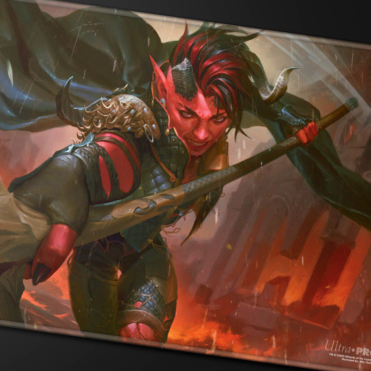 Commander Series #7 Karlach, Fury of Avernus Stitched Playmat for Magic: The Gathering