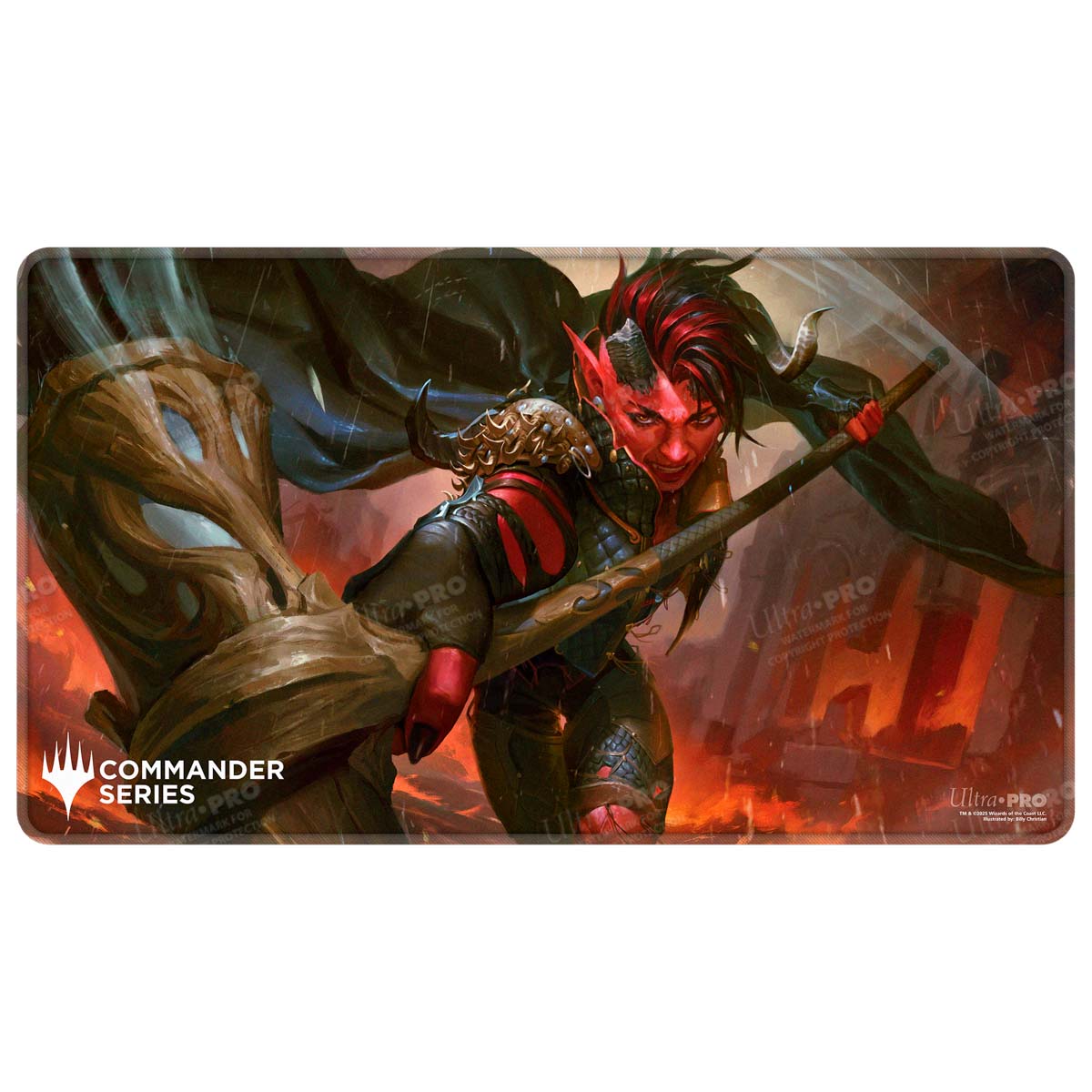 Commander Series #7 Karlach, Fury of Avernus Stitched Playmat for Magic: The Gathering