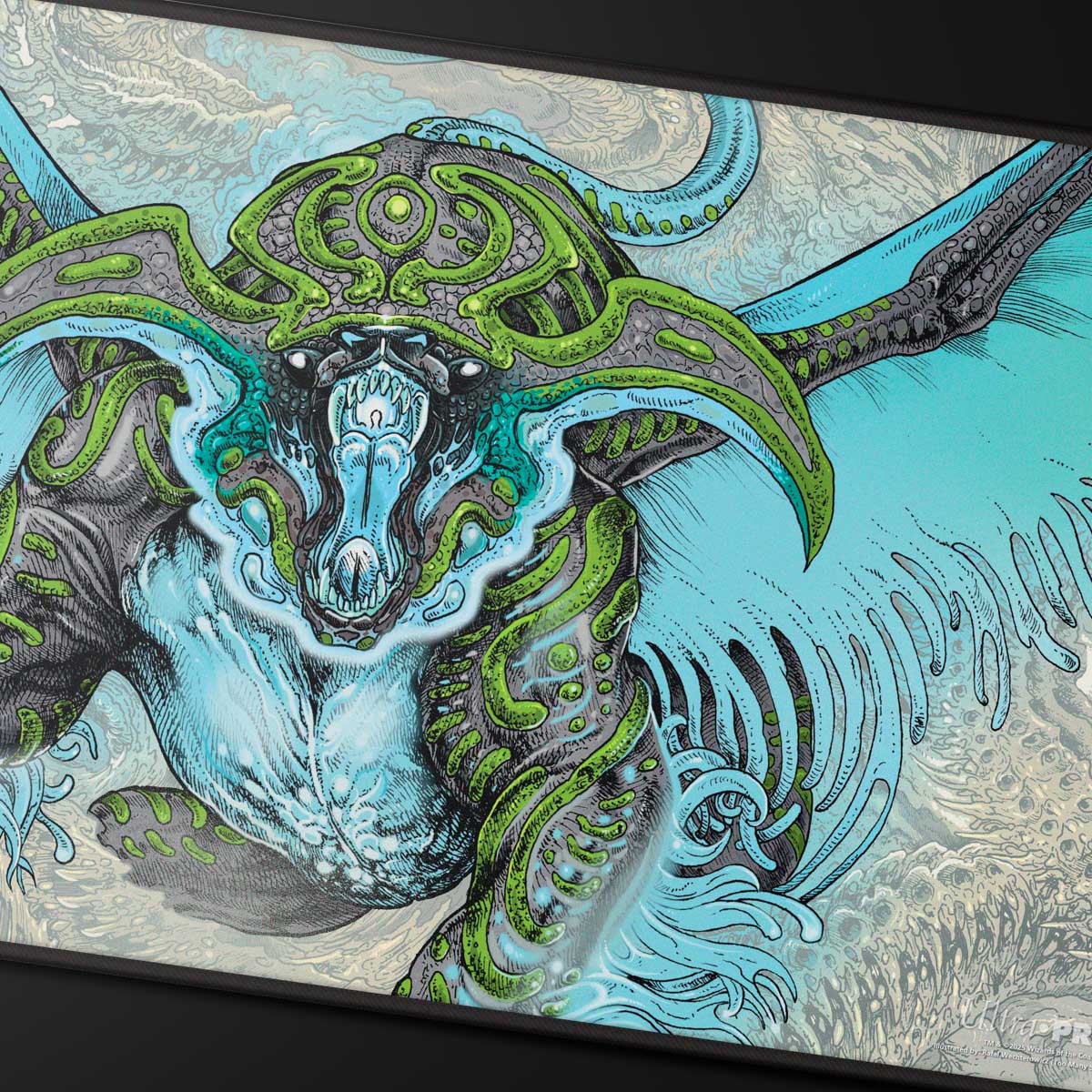 Tarkir Dragonstorm Temur Black Stitched Standard Gaming Playmat for Magic: The Gathering Art | Ultra PRO Entertainment