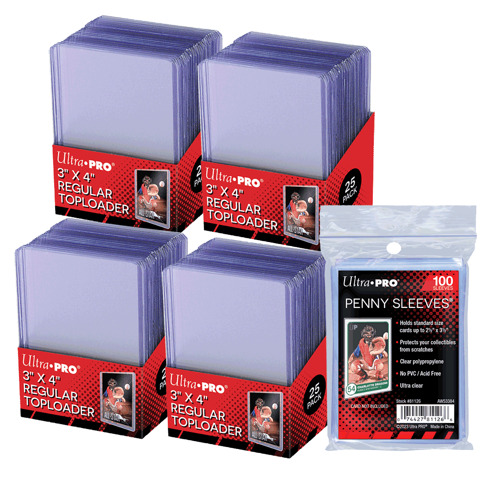 3" x 4" Clear Regular TOPLOADER Sleeves and PENNY SLEEVES Bundle (10 Ultra PRO International 3" x 4" Clear Regular TOPLOADER Sleeves and PENNY SLEEVES Bundle (10 Ultra PRO International
