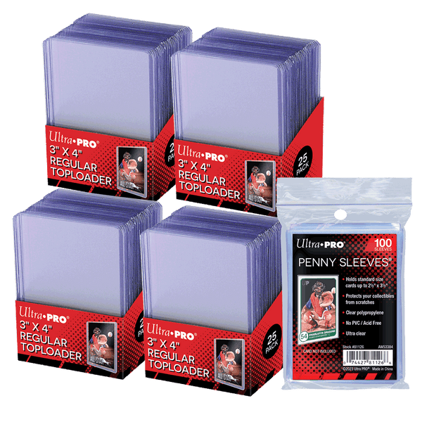 3" x 4" Clear Regular TOPLOADER Sleeves and PENNY SLEEVES Bundle (10 Ultra PRO International 3" x 4" Clear Regular TOPLOADER Sleeves and PENNY SLEEVES Bundle (10 Ultra PRO International