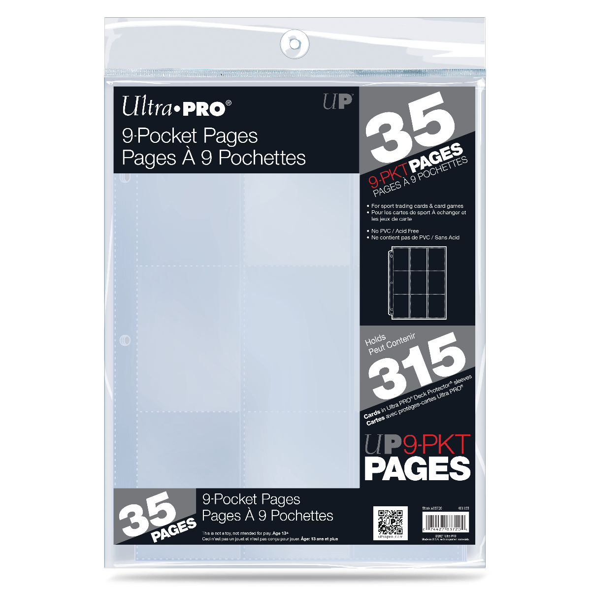 9-Pocket Retail Page for Standard Size Cards (35ct)