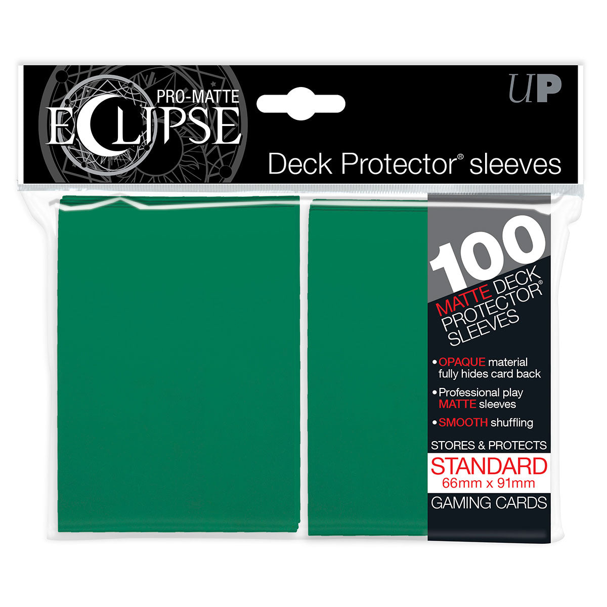 PRO-Matte ECLIPSE® Green Standard DECK PROTECTOR® Sleeves (100ct)