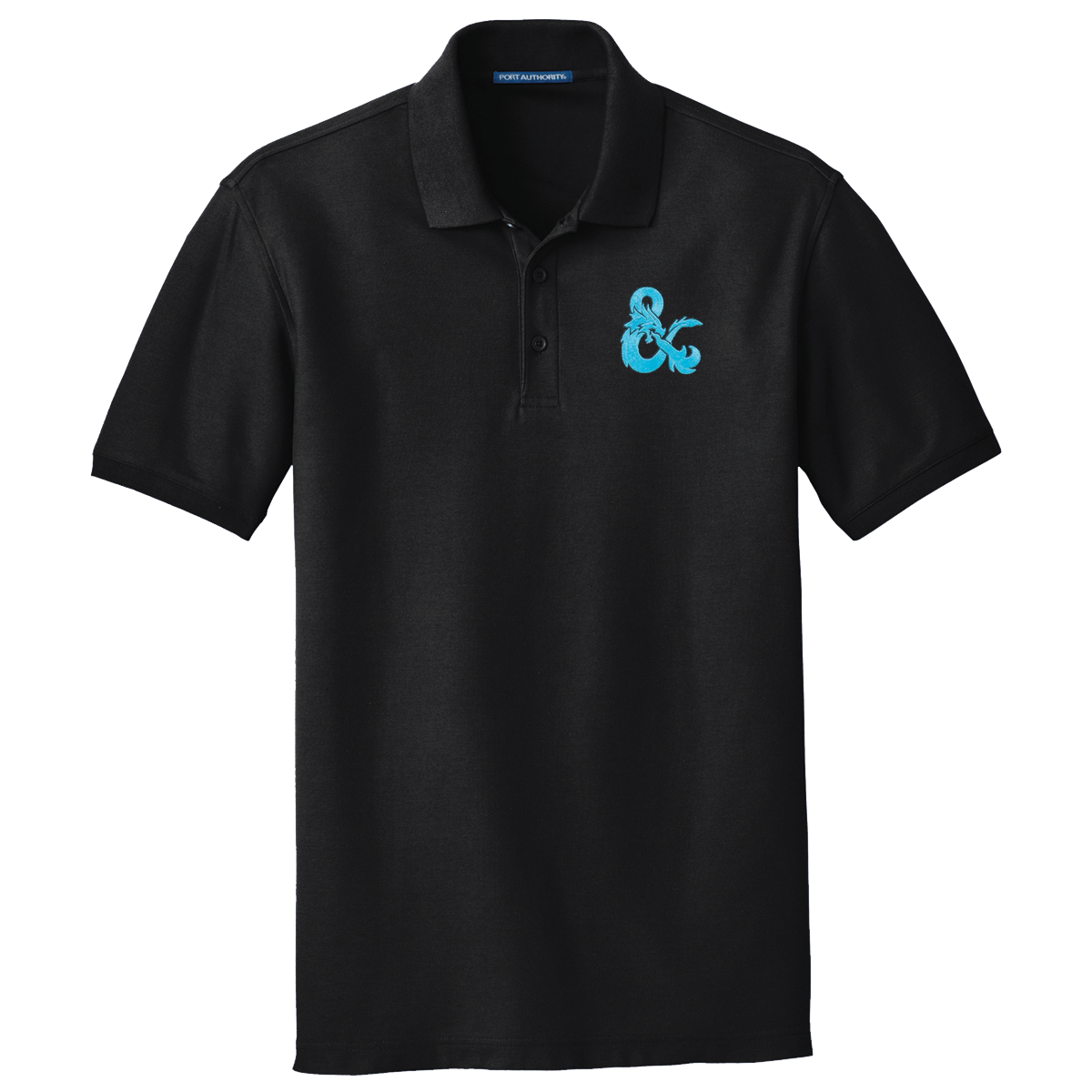 Dungeons & Dragons Embroidered Polo Shirt - Black with Blue D&D Logo | Ultra PRO International