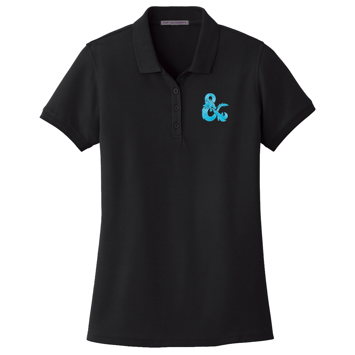 Dungeons & Dragons Embroidered Polo Shirt - Black with Blue D&D Logo | Ultra PRO International
