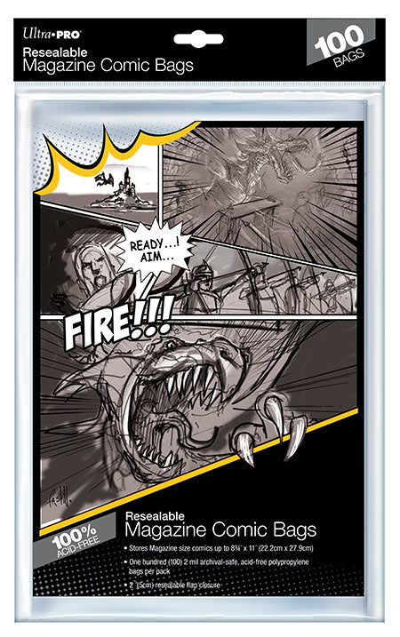 Magazine Size Resealable Comic Bags (100ct)