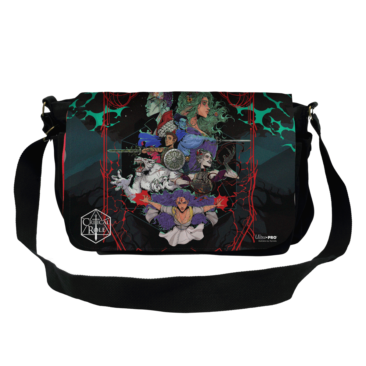 Critical Role PoD Printed Messenger Bag Flap- Bells Hells Live at the Greek with Bag. Bag sold separately.