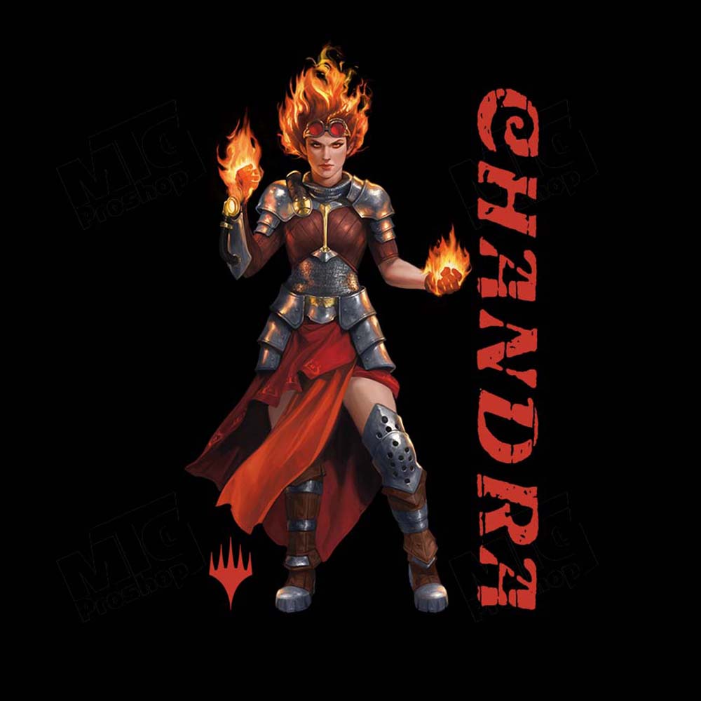 Foundations Chandra Printed Graphic Tee in Black for Magic: The Gathering