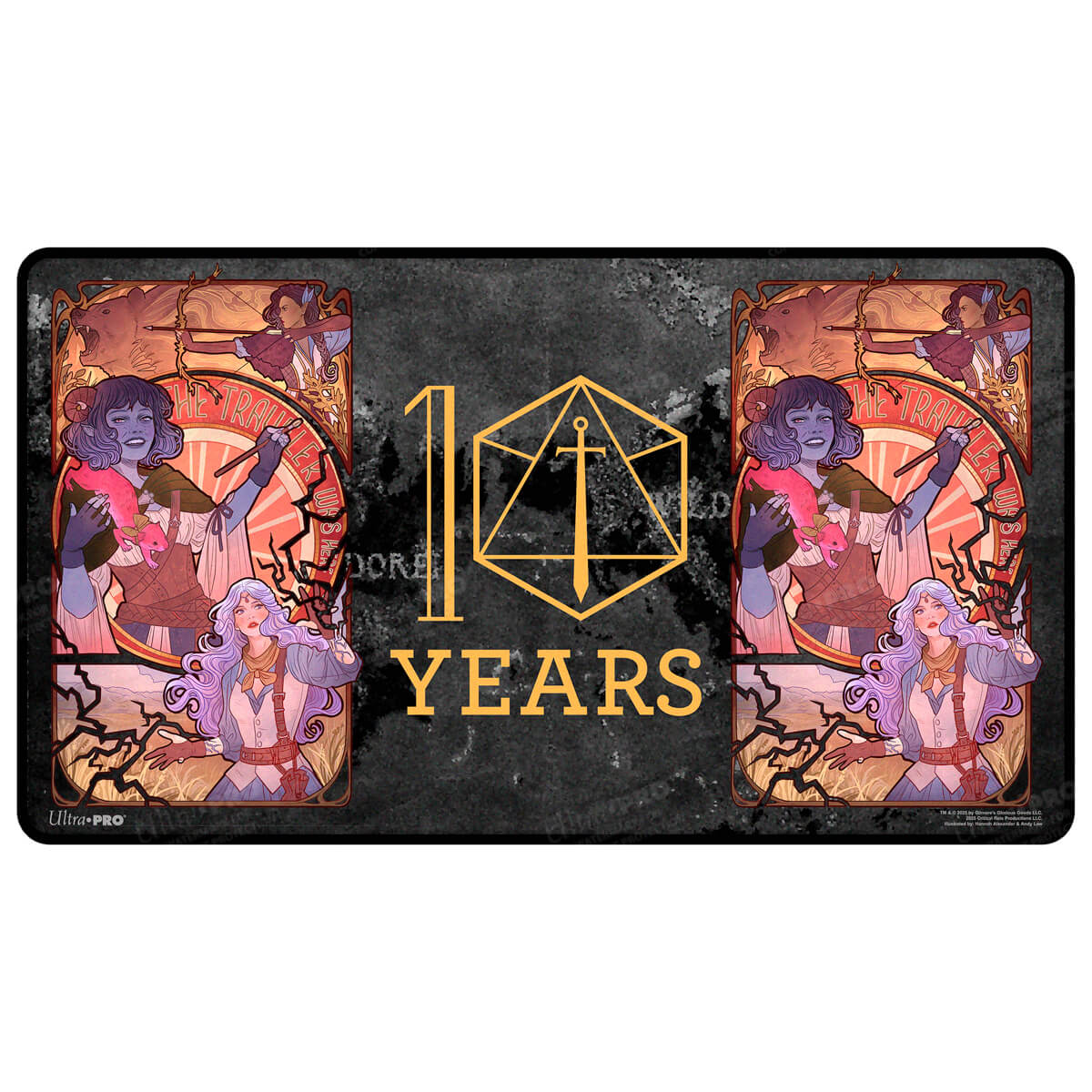 Critical Role 10th Anniversary Stitched Edge Playmat - Laura Front | Ultra PRO International
