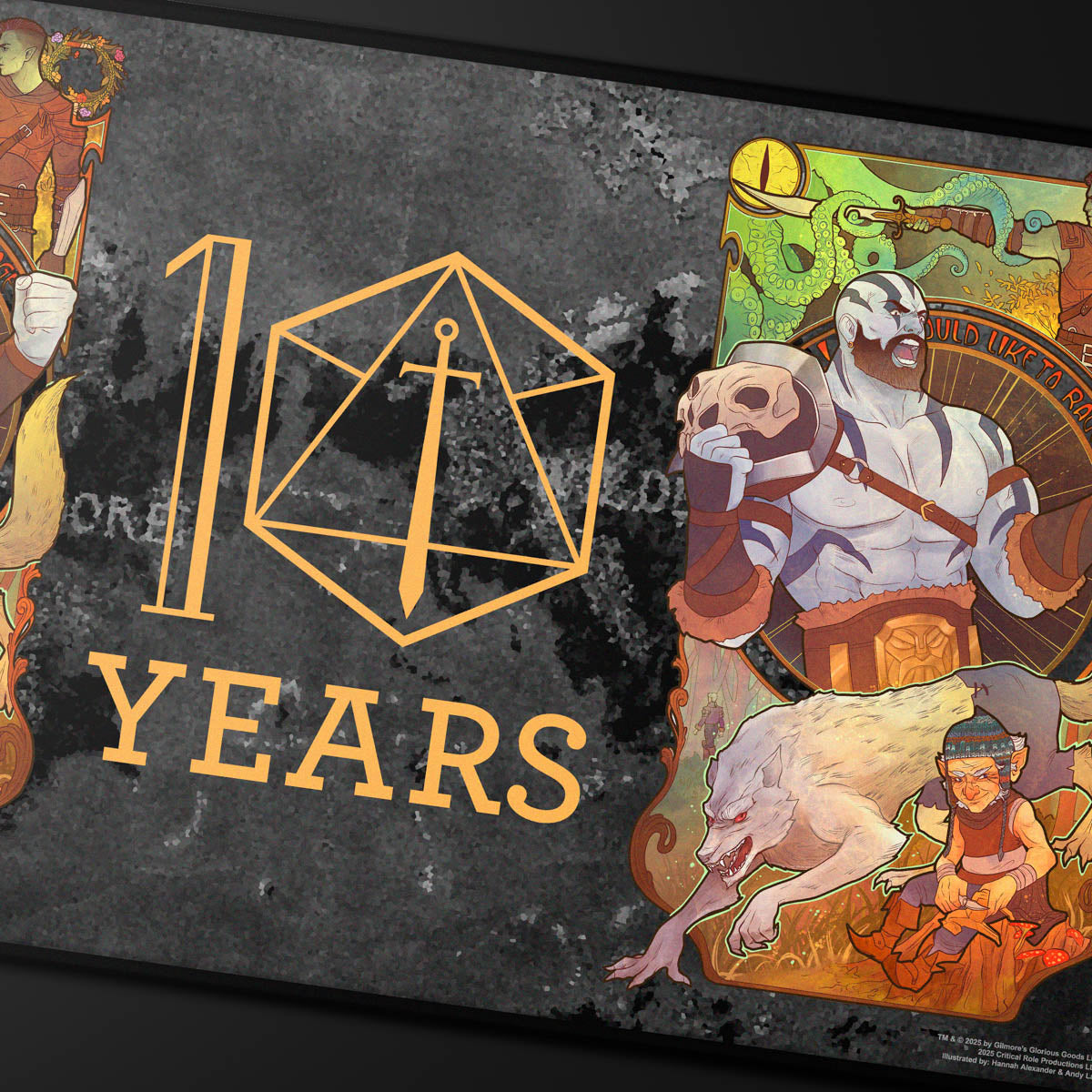 Critical Role 10th Anniversary Stitched Edge Playmat - Travis | Ultra PRO International
