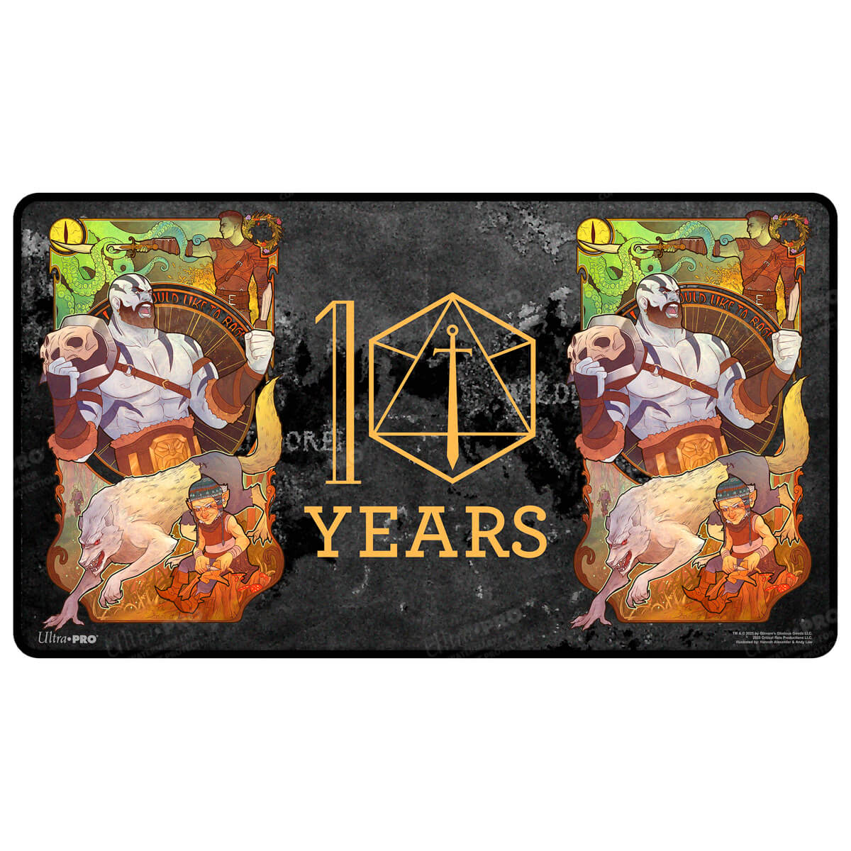 Critical Role 10th Anniversary Stitched Edge Playmat - Travis Front | Ultra PRO International
