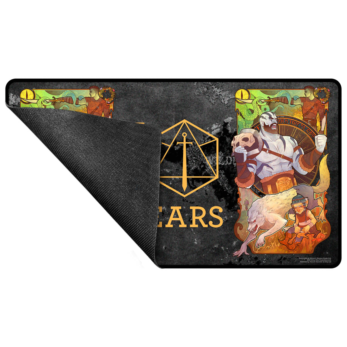 Critical Role 10th Anniversary Stitched Edge Playmat - Travis Back | Ultra PRO International