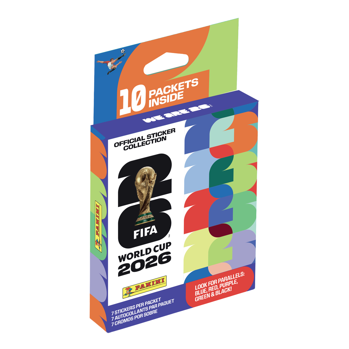 Panini 2026 FIFA World Cup Soccer 10ct Sticker Pack Hanger Box