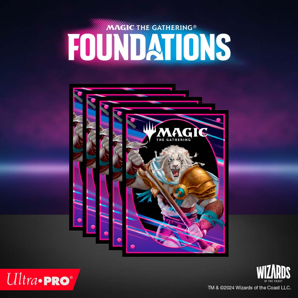 Foundations Ajani 100ct Deck Protector Sleeves Light for Magic: The Gathering | Ultra PRO International