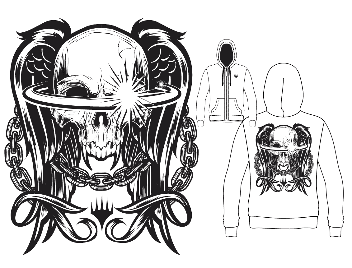 Two-Tone White/Black Custom Magic: The Gathering Hoodie