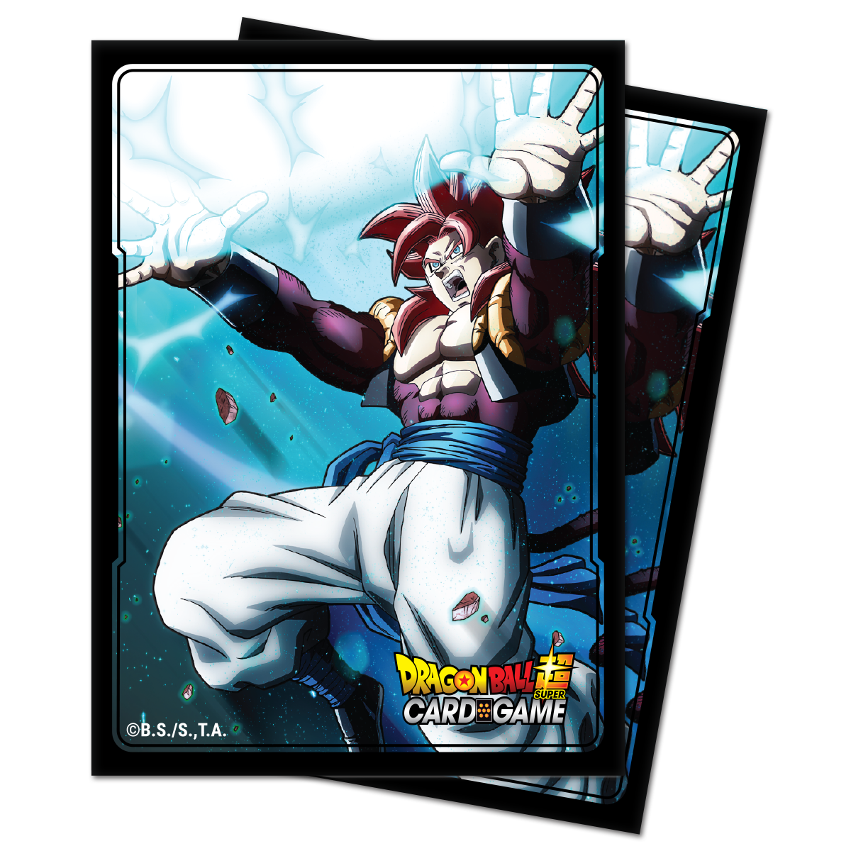 SS4 Gogeta Standard Deck Protector Sleeves (100ct) for Dragon Ball Super | Ultra PRO International SS4 Gogeta Standard Deck Protector Sleeves (100ct) for Dragon Ball Super | Ultra PRO International