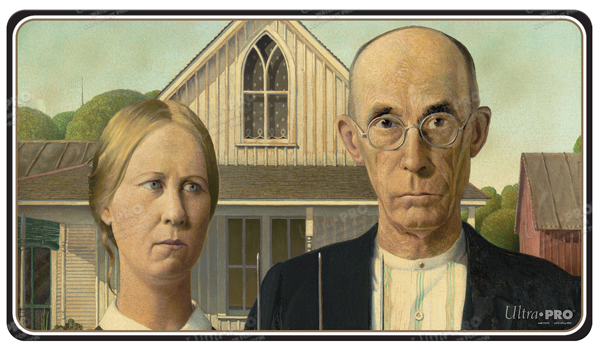 Fine Art American Gothic Standard Gaming Playmat Mousepad by Grant Wood