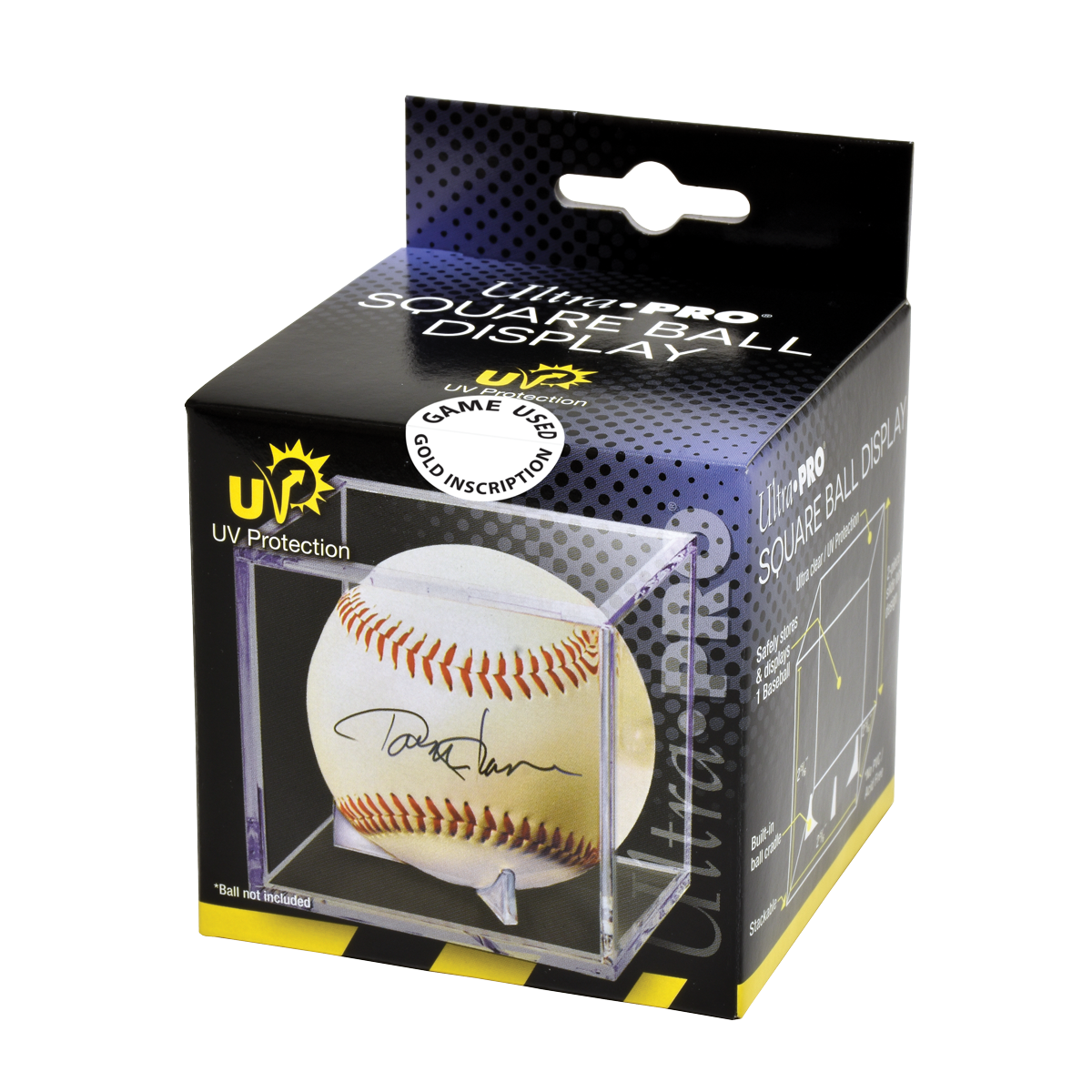 Game Used Baseball Clear Square Display Holder with UV Block