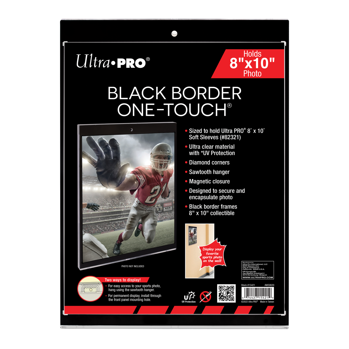 8" x 10" Black Border UV ONE-TOUCH Magnetic Holder | Ultra PRO International