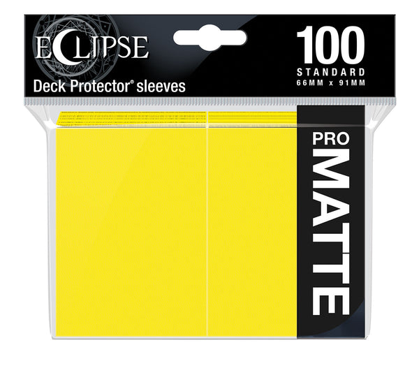 Eclipse Matte Standard Deck Protector Sleeves (100ct) - Lemon Yellow