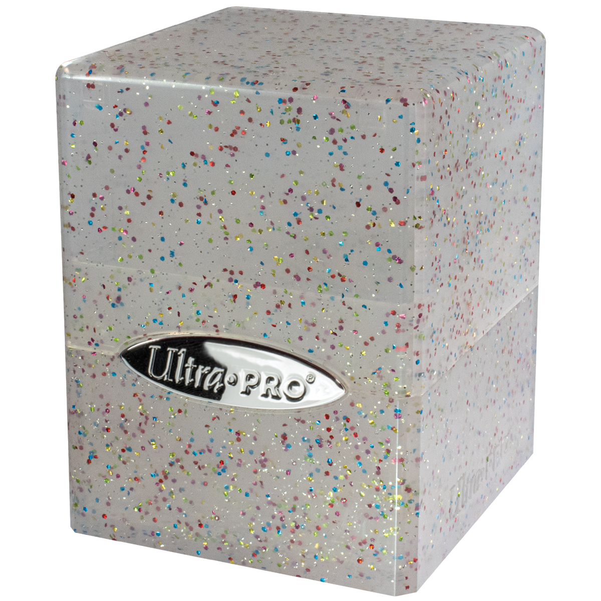 Glitter Satin Cube - Blue - Angle | Ultra PRO