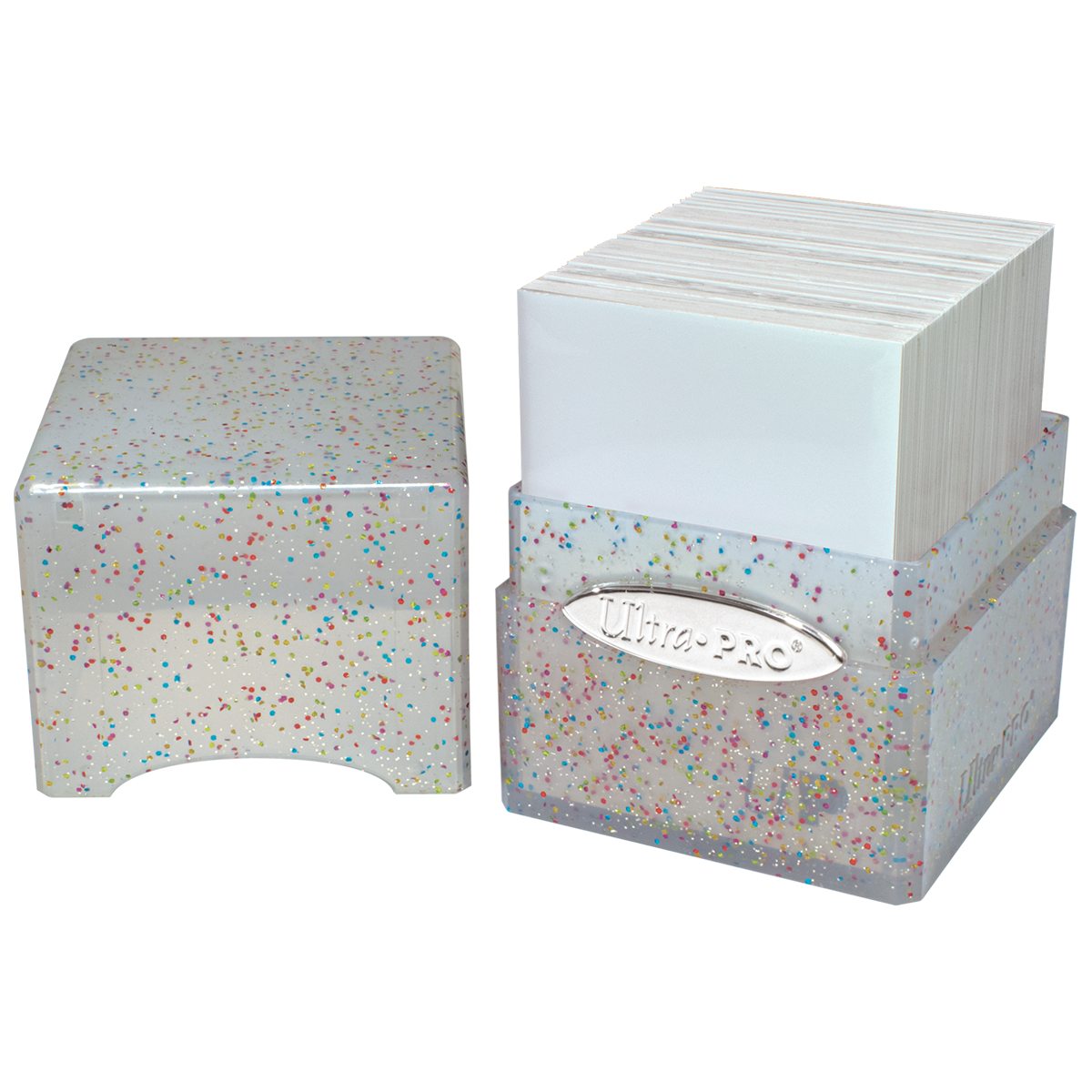 Glitter Satin Cube - Blue - Open | Ultra PRO