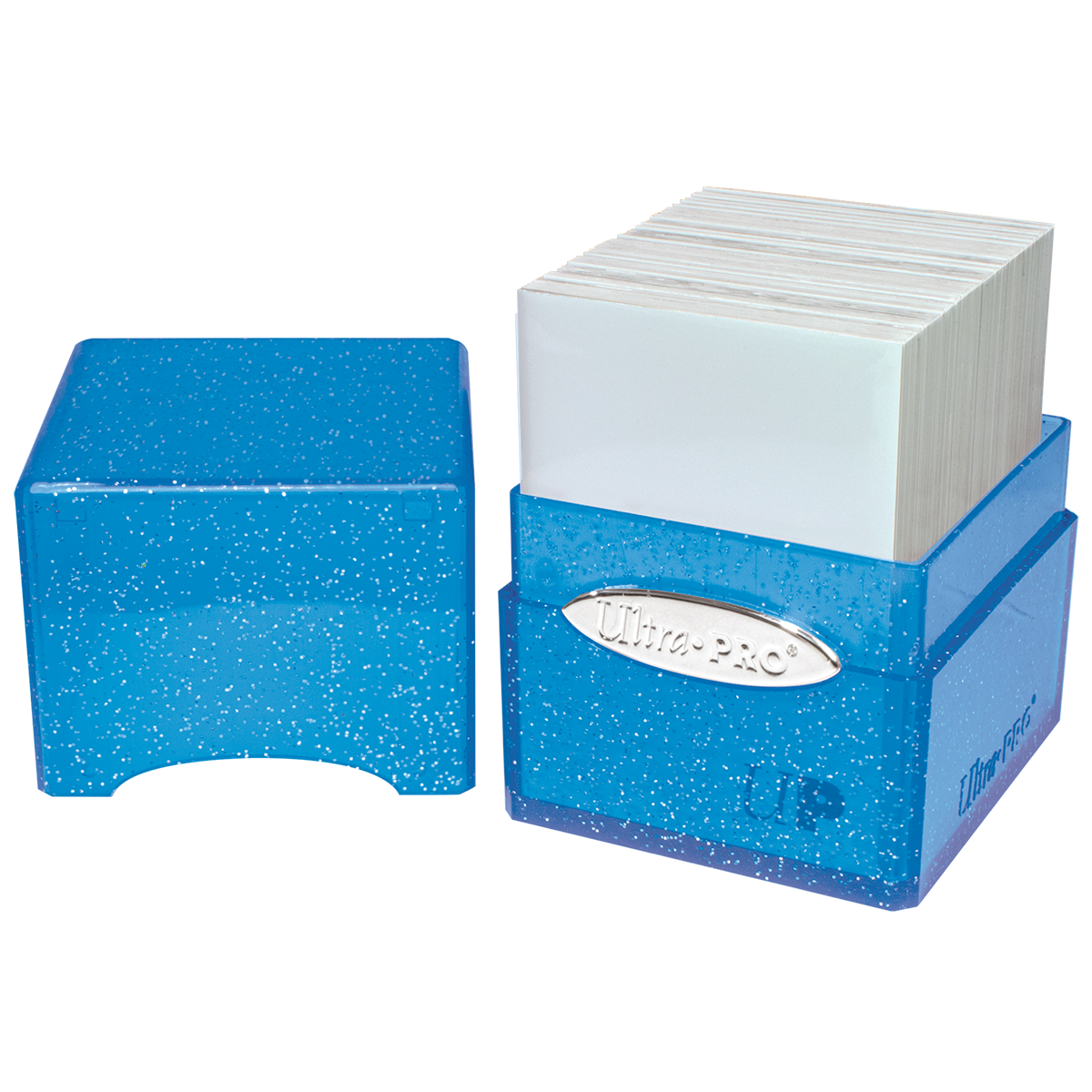Glitter Satin Cube - Blue - Open | Ultra PRO