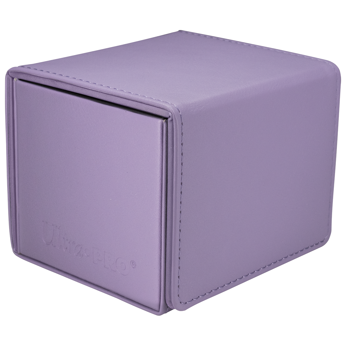 Vivid ALCOVE® Edge DECK BOX® - Purple - Angle | Ultra PRO