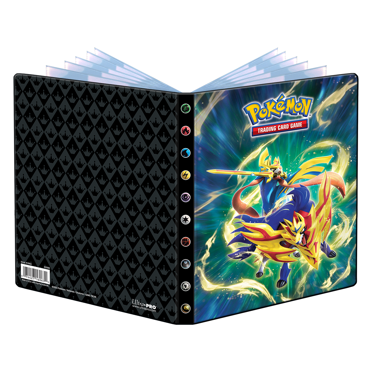 Sword and Shield 12.5 Crowned Sword Zacian and Crowned Shield Zamazenta 4-Pocket Portfolio for Pokémon | Ultra PRO International