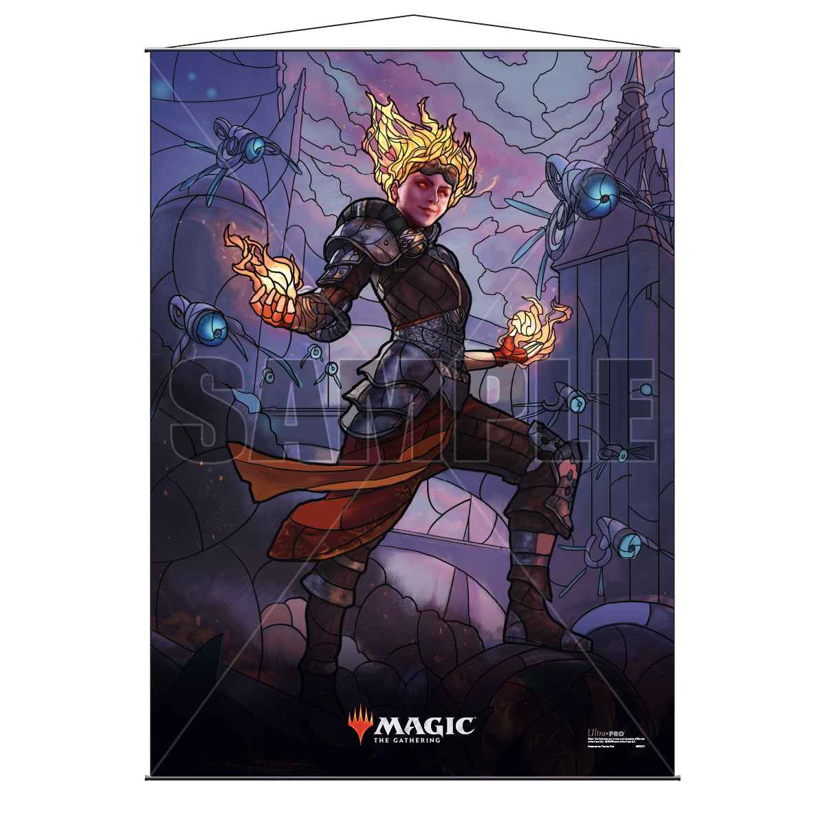 War of the Spark (WAR) Planeswalkers Chandra, Fire Artisan Stained Glass Wall Scroll for Magic: The Gathering