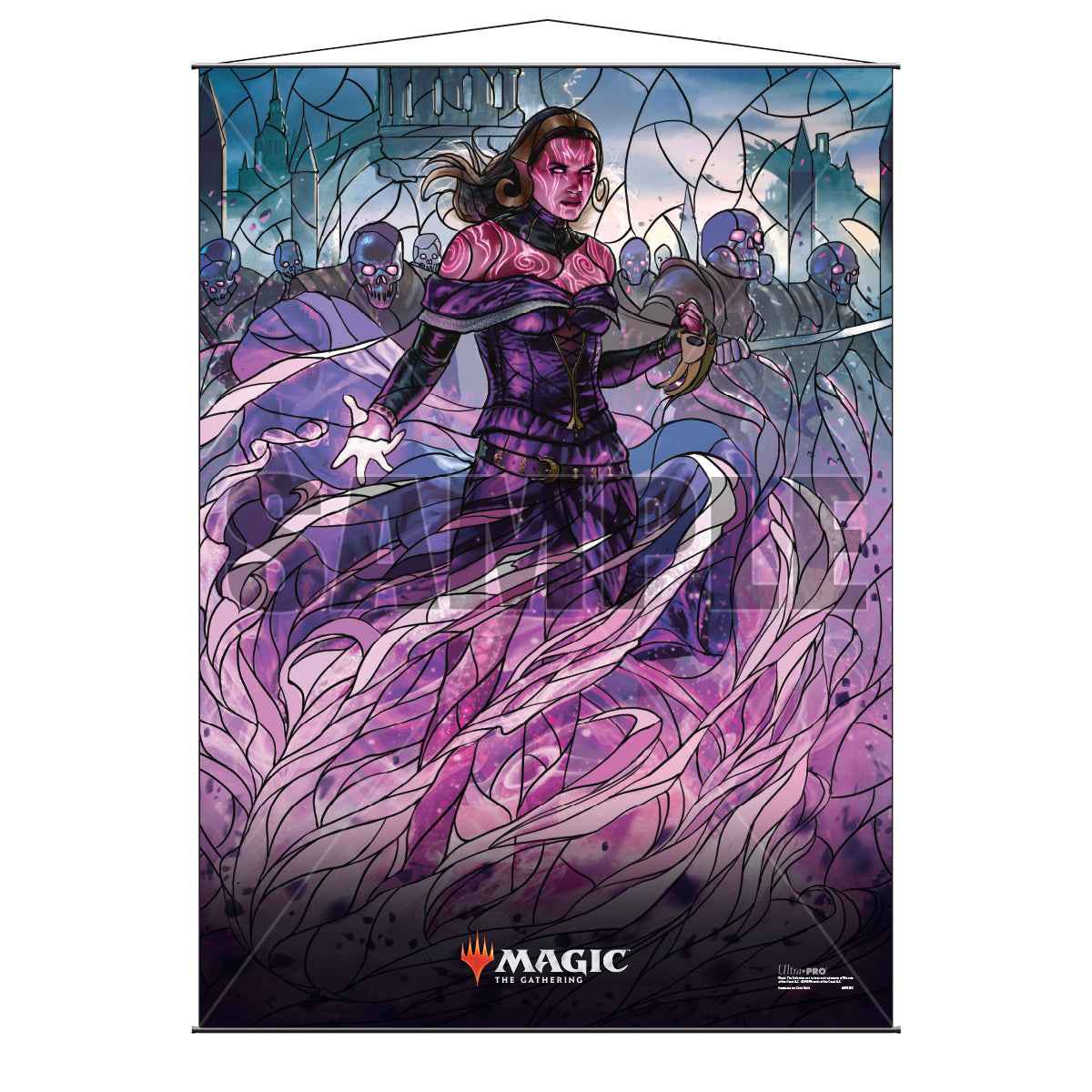 War of the Spark (WAR) Stained Glass Planeswalkers Liliana Wall Scroll for Magic: The Gathering