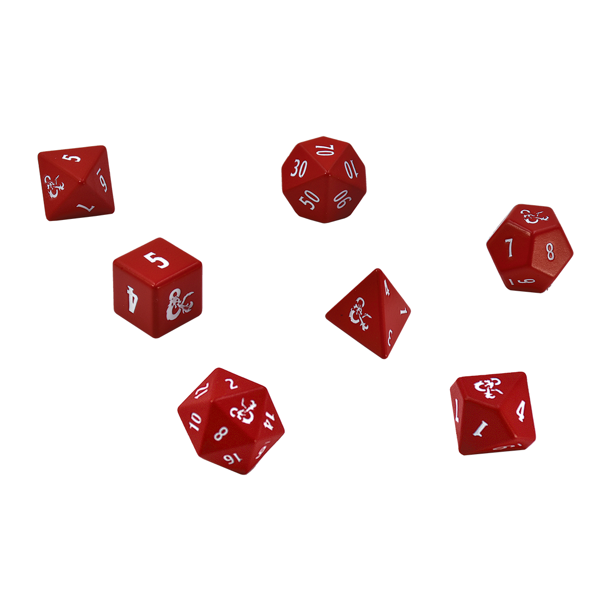 Heavy Metal Red and White RPG Dice Set (7ct) for Dungeons & Dragons | Ultra PRO International